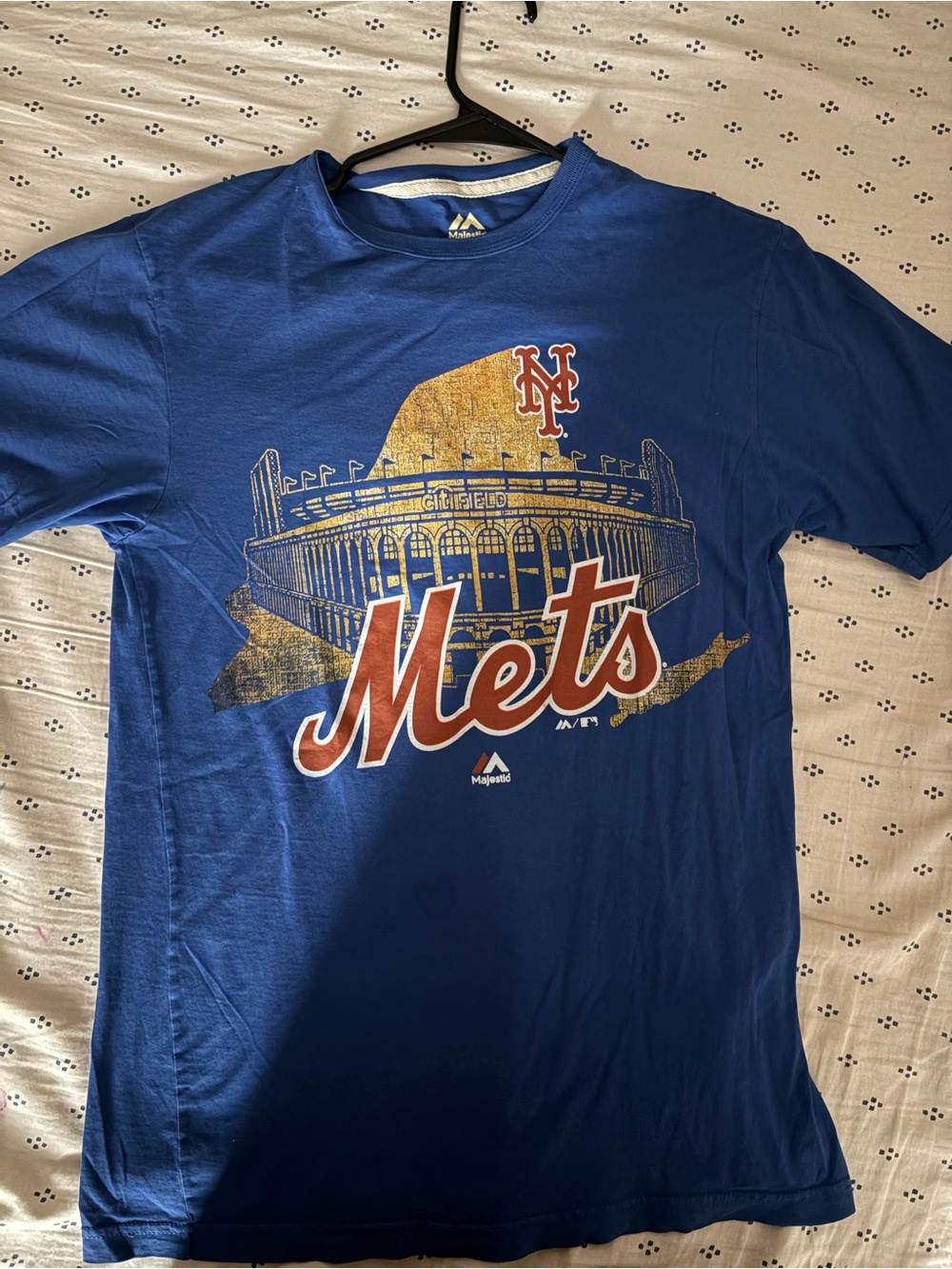 Majestic Blue New York Mets Graphic Short Sleeve Tee